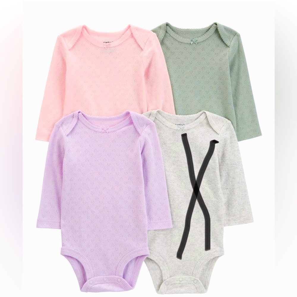 💕Carter’s | Long-Sleeve Pointelle Bodysuits